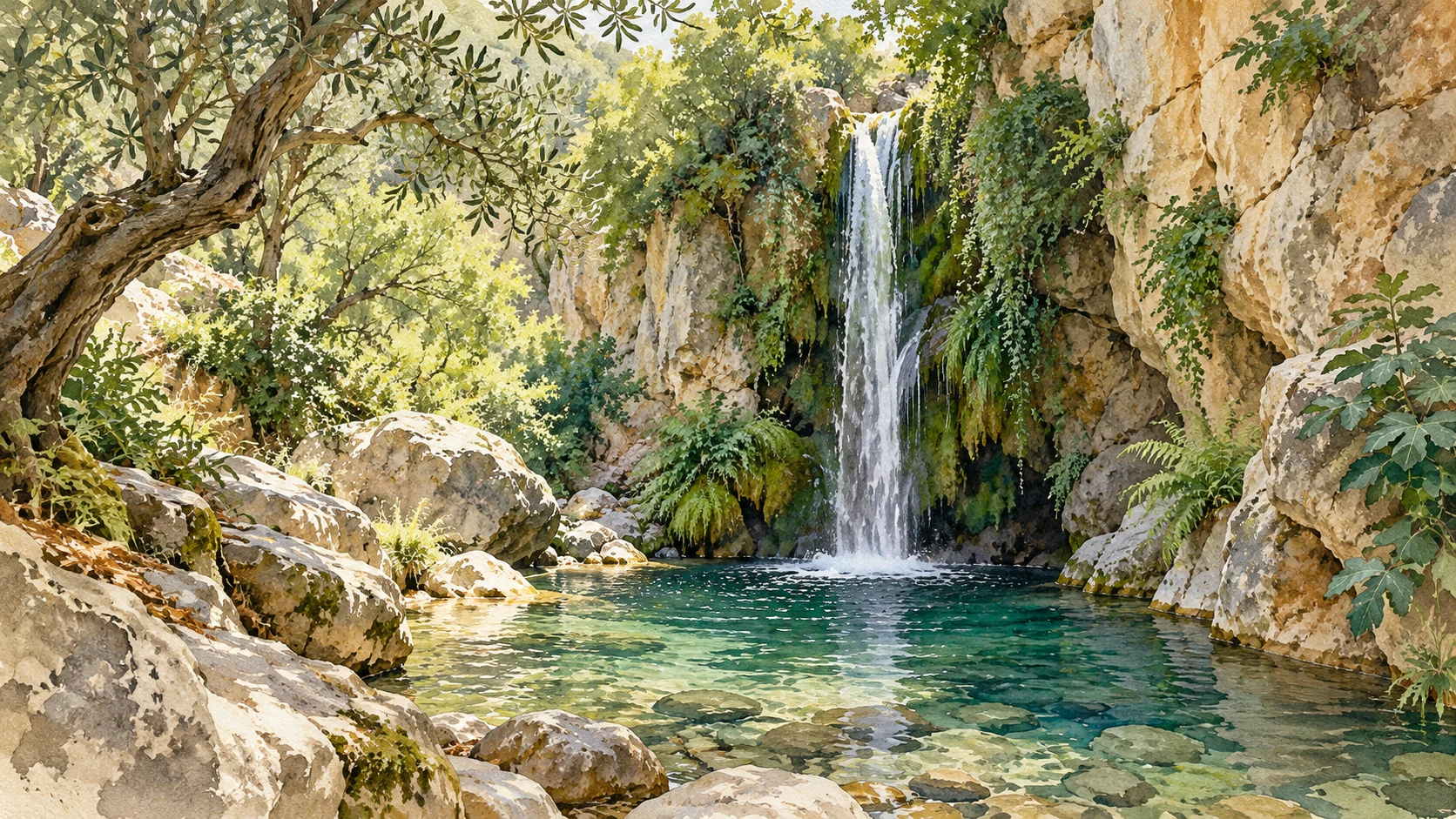 Painted AI impression at Four gorges · four landscapes